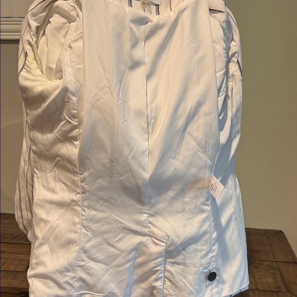 NWOT Calvin Klein White and Charcoal Striped Blazer - Picture 8 of 10